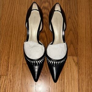 Ann Taylor Black Heels Classic Leather Pumps